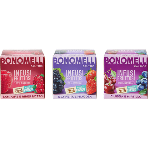 Bonomelli Testpkaet Bonomelli Infusi Fruttosi Infusion 3 Packung mit 10 Filtern 100% natürliche Inhaltsstoffe italienisch Original