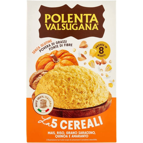 Bonomelli Polenta Bonomelli Polenta Valsugana mit 5 Körnern schnell Packung mit Mais Reis Buchweizen Quinoa und Amaranth knusprige und 6x 350 g italienisch Original 8001840288513
