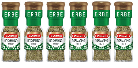 Bonomelli Ungemahlene Kräuter & Gewürze 6x Cannamela Foglie di Rosmarino essiccate e frantumate Getrocknete Rosmarinblätter 14g Gewürze und Kräuter 8003240064681