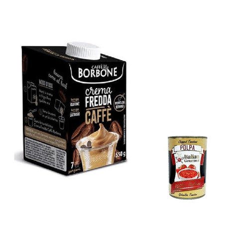 Borbone Crema fredda Caffè Borbone Kaffee Kaltcreme coffee drink Creme auf Milchbasis mit Kaffee 3x550 ml italienisch Original Pastasauce + kostenlos Polpa 400 g