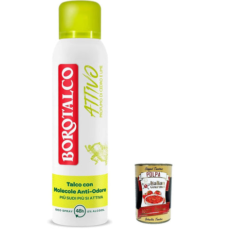 Borotalco gelbe aktives Spray Deodorant, Formel ohne Alkohol und Talk mit Anti Odor Molekülen, 48 Stunden Wirksamkeit, Duft von Zedern und Kalk 150 ml italienisch Original