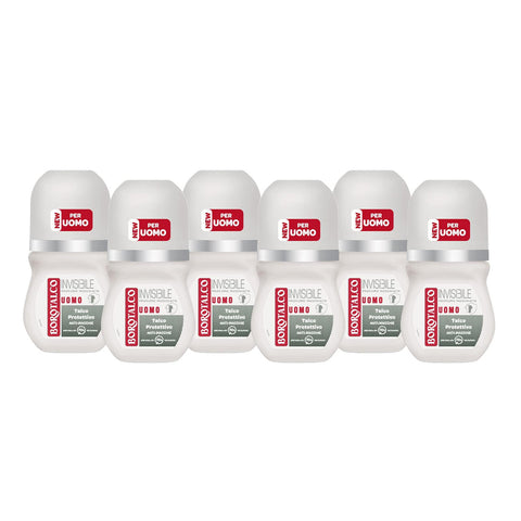 Borotalco Deodorant für Herren, Roll On unsichtbar 1x50ml Original italienisch Pflege