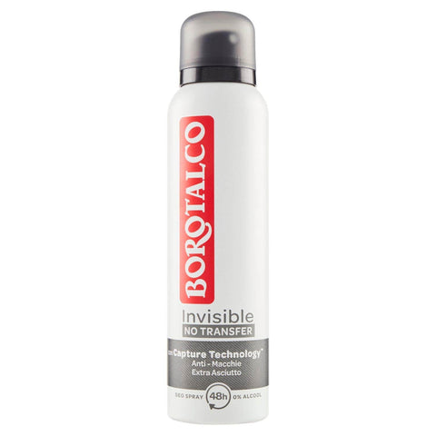 Borotalco Invisible Lufterfrischer schmutzabweisend extra trocken streifenfrei alkoholfrei klassischer Duft von Invisible 150 ml italienisch Original
