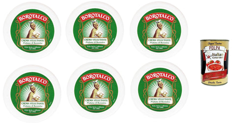 Borotalco Körperpeelings & Feuchtigkeitspflege 6x Borotalco - Velvety Cream, Parfüm von Talkumpuder, glatte und samtige Haut - 150 ml + Italian Gourmet Polpa 400g 80770442