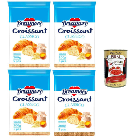 Breamore Brot & Backwaren Breamore Klassisches Croissant 4x 225gr Original italienisch inkl. Italian Gourmet Polpa 400g 8032804040014