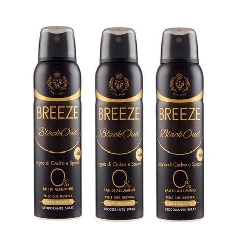 Breeze Deo Breeze Deo Spray Black Oud 3x 150ml italienisch Original 8003510035830