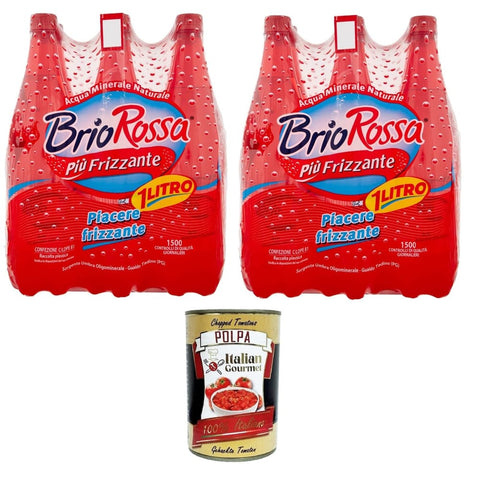Brio Rossa Kohlensäurehaltiges Wasser Brio Rossa Più Frizzante Gualdo Tadino 12 x 1 Lt Kohlensäurehaltiges Wasser italienisch Original 8032804040014