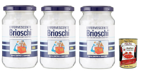 Brioschi Getränke, Kaffee & Tee Brioschi Digestivo, Erfrischend und durstigem Verdauung, limone Erfrischendes Verdauungs-Auflösen mit Zitronengeschmack 3x 100gr + Italian Gourmet polpa 400g 8002410050547