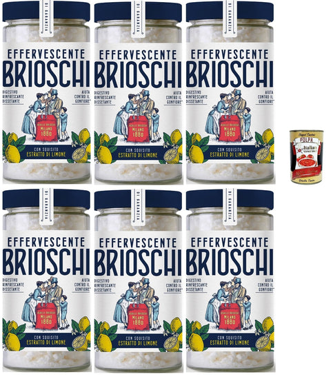 Brioschi Koch- & Backzutaten Brioschi Digestivo, Erfrischend und durstigem Verdauung, limone Erfrischendes Verdauungs-Auflösen mit Zitronengeschmack 6x 200gr + Italian Gourmet polpa 400g 8002410051155