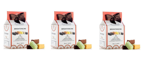 Brontedolci Abgepackte Gebäckstücke 3x Brontedolci Brontoncini Torroncini Morbidi Assortiti alla Mandorla Weiches Nougat mit Mandel Verschiedene Sorten 250g 8050705420025