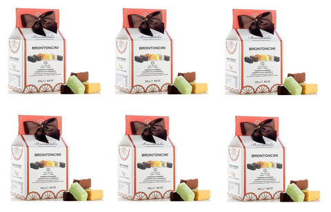 Brontedolci Brontoncini Torroncini Morbidi Assortiti alla Mandorla Weiches Nougat mit Mandel Verschiedene Sorten 6x250g Original italienisch Gebäck