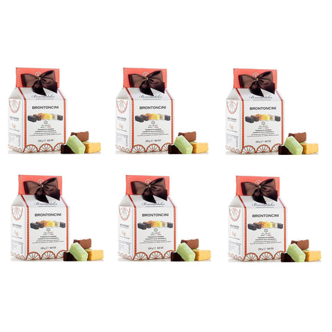 Brontedolci Brontoncini Torroncini Morbidi Assortiti alla Mandorla Weiches Nougat mit Mandel Verschiedene Sorten 6x250g Original italienisch Gebäck