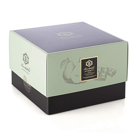 Brontedolci Kategorien Brontedolci Panettone Pere e Cioccolato di Modica Weihnachtskuchen mit Birnen und Modica Schokolade bedeckt mit dunkler Schokolade 1Kg Box 8034077511345