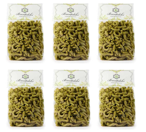 Brontedolci Kurze Pasta 6x Brontedolci Casarecce al Pistacchio Hartweizengrieß Pasta Pistazienpaste 500g 8034077510270