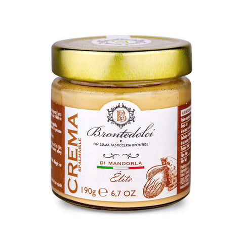 Brontedolci Mandel Süße Mandel Nuss Creme Aufstrich | 40 % Nussanteil | 2 x 190 g | Brontedolci | Italien 764137864514