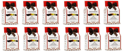 Brontedolci Nougat 12x Brontedolci Brontoncini Torroncini Morbidi Assortiti alla Mandorla Weiches Nougat mit Mandeln verschiedene Sorten 250g Italienisches Produkt aus Sizilien 8050705420025