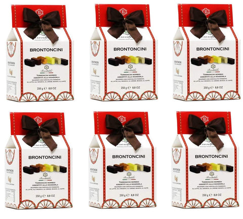 Brontedolci Nougat 6x Brontedolci Brontoncini Torroncini Morbidi Assortiti alla Mandorla Weiches Nougat mit Mandeln verschiedene Sorten 250g Italienisches Produkt aus Sizilien 8050705420025