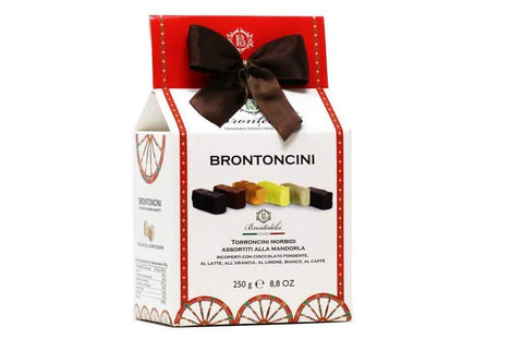 Brontedolci Nougat Brontedolci Brontoncini Torroncini Morbidi Assortiti alla Mandorla Weiches Nougat mit Mandeln verschiedene Sorten 250g Italienisches Produkt aus Sizilien 8050705420025