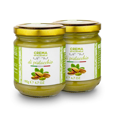 Brontedolci Pistazien Süße Pistaziencreme | 40% Pistazien | 2 x 190 g | Brontedolci | Italien 7141224636804