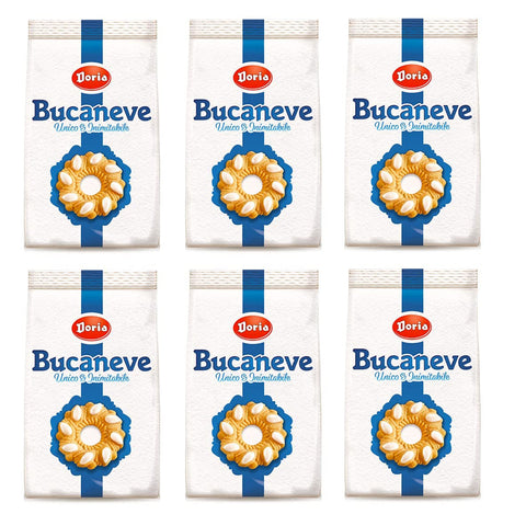 Bucaneve Doria Kekse Butterkeks kekse mit Zucker cookies biscuits snack 6x400g Original italienisch