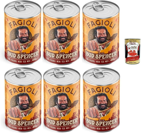 Bud Power Baked Beans Fagioli alla Bud Spencer Tex Mex, Bud Power- Bud-Spencer-Tex Mex Bohnen fertig zum Probieren 6x 400gr + Italian Gourmet polpa 400g 4260456257960