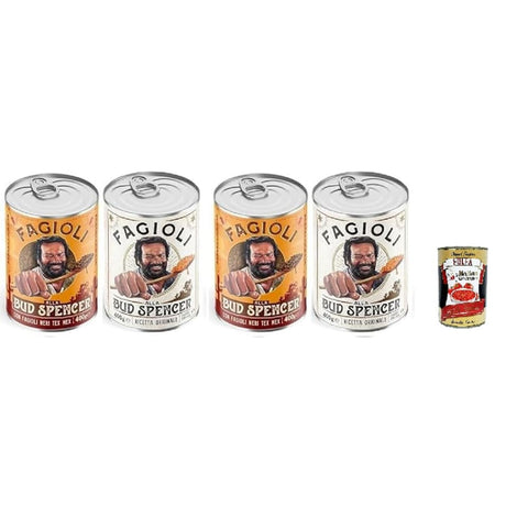 Bud Power Erbsen & Bohnen Bud Power Fagioli alla Bud Spencer Testpaket Tex Mex und Borlotti, Bud Power- Bud-Spencer-Tex Mex Bohnen fertig zum Probieren 4x400 g italienisch Original