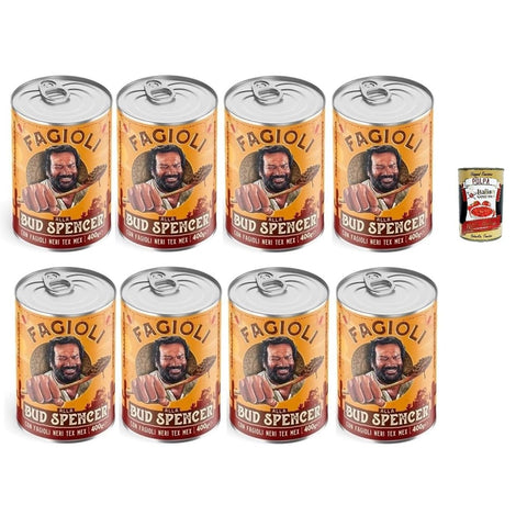 Bud Power Erbsen & Bohnen Bud Power Fagioli alla Bud Spencer Tex Mex Bud Power- Bud-Spencer-Tex Mex Bohnen fertig zum Probieren 8x400 g italienisch Original Pastasauce + kostenlos polpa 400