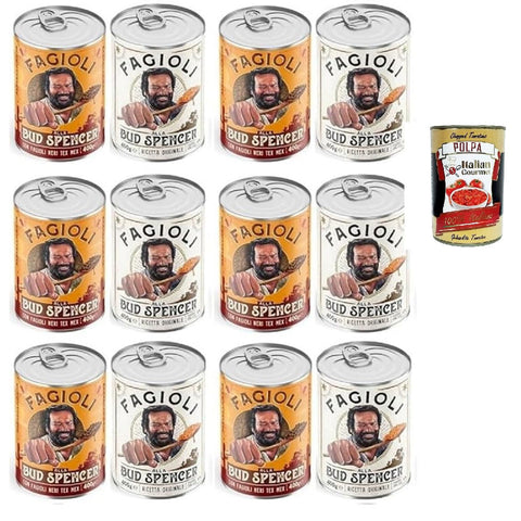 Bud Power Fagioli alla Bud Spencer Testpaket Tex Mex und Borlotti, Bud Power- Bud-Spencer-Tex Mex Bohnen fertig zum Probieren 12x400 g italienisch Original