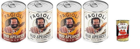 Bud Power Erbsen & Bohnen Fagioli alla Bud Spencer Testpaket Tex Mex und Borlotti, Bud Power- Bud-Spencer-Tex Mex Bohnen fertig zum Probieren 4 x 400gr + Italian Gourmet polpa 400g