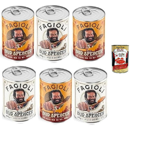 Bud Power Fagioli alla Bud Spencer Testpaket Tex Mex und Borlotti, Bud Power Bud Spencer Tex Mex Bohnen fertig zum Probieren 6 x 400 gr italienisch Original