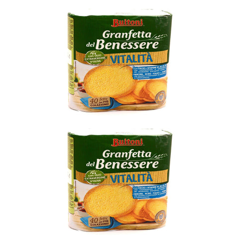 Buitoni : "Granfetta" Fette Biscottate 40 Count - Vitaminisierter italienischer Toast, 300 g, 2 Stück Original italienisch