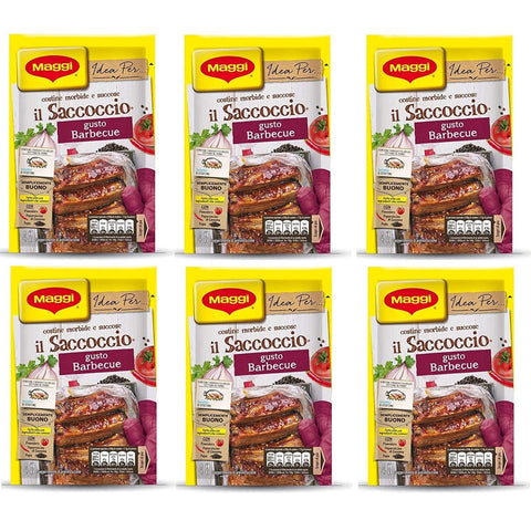 maggi il Saccoccio Barbecue Gewürze in Pulverform für gebackene Schweinerippchen 34g weiche und leckere Schweinerippchen Pulveraroma 6x Original italienisch
