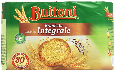 Buitoni Kekse Buitoni Granfetta Fette Biscottate Integrali mit Vollkornmehl 80 fette Vollkorn Zwieback Kekse 600g 8000300136722