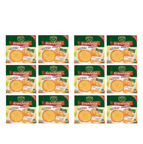 Buitoni Zwieback 12x Buitoni Granfetta Fette Biscottate con Farina integrale 16 Einzelportionen a 2 Vollkorn Zwieback 240g 8000270707120