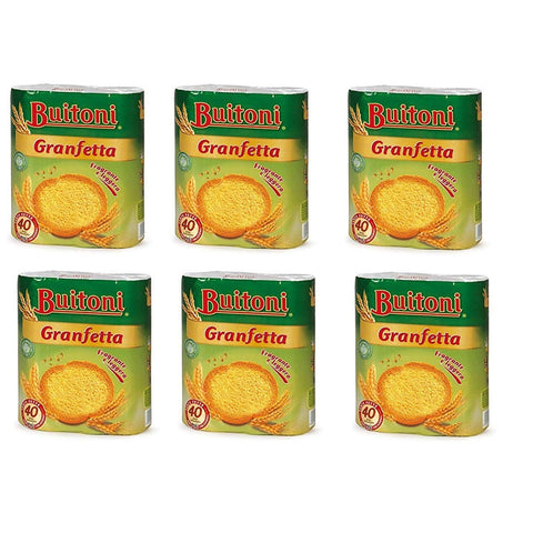 Buitoni Granfetta Fette Biscottate 40 fette Zwieback duftend und leicht Kekse 6x300g Original italienisch