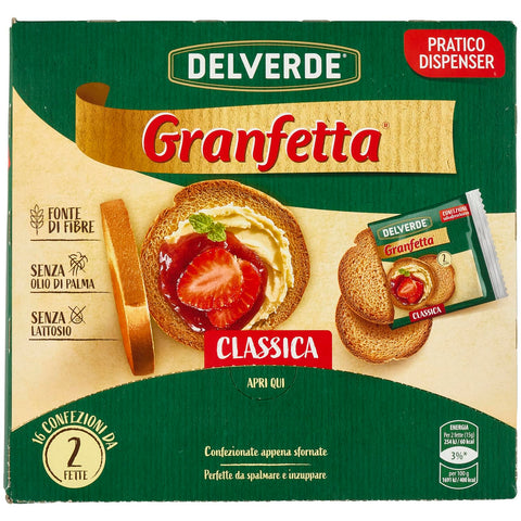 Buitoni Granfetta Classica Fette Biscottate 16 Einzelportionen a 2 Zwieback 240 g italienisch Original Kekse