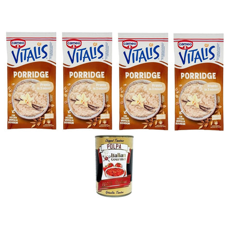 C. Vitalis Müsli C. Vitalis Classic Porridge mit Haferflocken und zarter Bourbon Vanille 4x 54 g Müsli italienisch Original 8032804040014