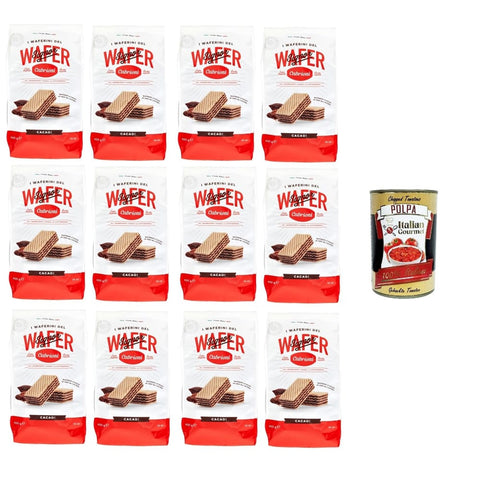 Cabrioni i Kekse Cabrioni i waferini del signor cabrioni wafer cacao! Mr. Cabrionis Waffeln Kakaowaffeln! 12x400 g italienisch Original Kekse + kostenlos polpa 400 g 8032804040014