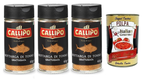 Callipo Bottarga Di Tonno Grattugiata Geriebener Thunfisch Bottarga Thunfischrogen Glas 3x 40g italienisch Original