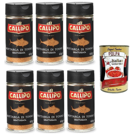 Callipo Bottarga Di Tonno Grattugiata Geriebener Thunfisch Bottarga Thunfischrogen Glas 6x 40g italienisch Original