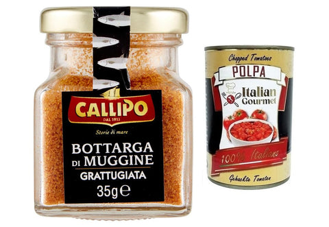 Callipo Bottarga Di Muggine Grattugiata Geriebener Meeräsche Bottarga Meeräschenrogen 96% Glas 35g italienisch Original