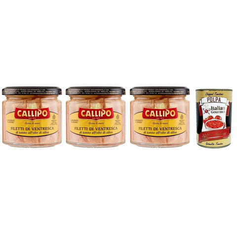 Callipo Filetti di Ventresca di Tonno all'olio di oliva Ventresca Thunfischfilets in Olivenöl dem wertvollsten Teil des 3x 200g italienisch Original