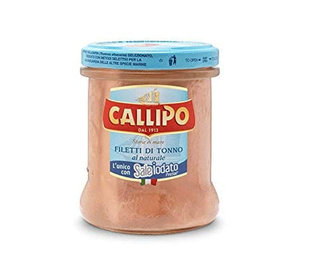 Callipo Filetti di Tonno al naturale natürlicher Thunfisch mit Jodsalz Niedriger Fettgehalt 100% Thunfisch 6x 200g italienisch Original
