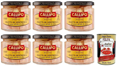 Callipo Filetti di Ventresca di Tonno all'olio di oliva Ventresca-Thunfischfilets in Olivenöl dem wertvollsten Teil des Thunfischs Glas 200 g 6x italienisch