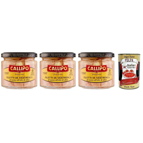 Callipo Fleisch, Geflügel & Wild Callipo Filetti di Ventresca di Tonno all'olio di oliva Ventresca Thunfischfilets in Olivenöl dem wertvollsten Teil des 3x 200g italienisch Original