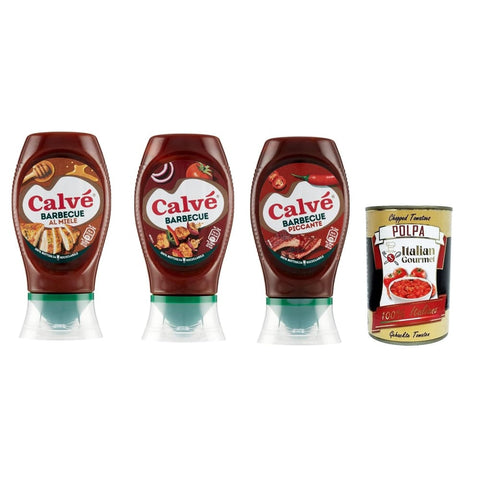 Calvè Barbequesaucen Calvè Calvé Salsa Barbeque Testpaket BBQ Sauce mit Honig Piccante und Classic 3x 250ml italienisch Original 8712100600029
