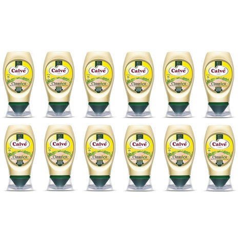 Calvè Calve Classic Mayonnaise Squeeze Mayo Classic Pommes Sauce Tisch Saucen 12x250ml Original italienisch