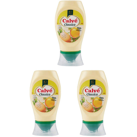 Calvé Mayonnaise Squeeze Fritessoße Soße Sauce mit Eiern aus Nährboden 3x250ml Original italienisch