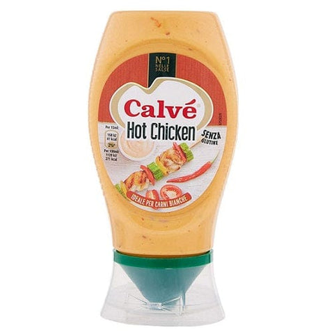 Calvè Mayonnaise MHD 08/03/2025 Calvè Salsa Hot Chicken Heißes Huhn Squeeze 250ml 8712100403736