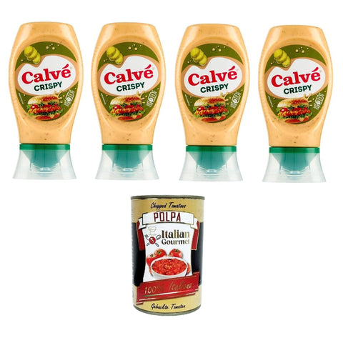 Calvé Salsa Barbequesaucen Calvé Salsa Crispy Knusprige Calvé-Sauce 4x250 ml italienisch Original + kostenlos polpa 400 g 8032804040014